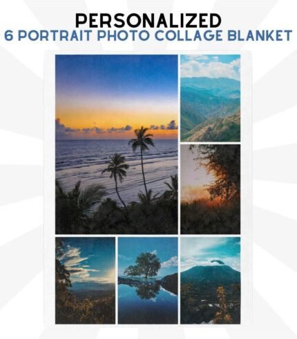 6 Portrait Photo Collage Blanket