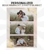 Beige Minimalist 3 Photo Collage Blanket