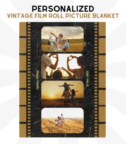 Vintage Photo Collage Blanket