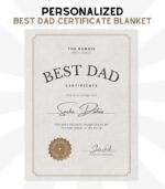 Best Dad Certificate Blanket