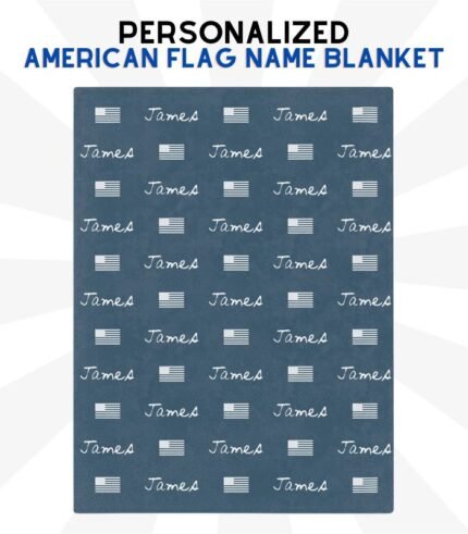 American Flag Pattern - Boys Name Blanket