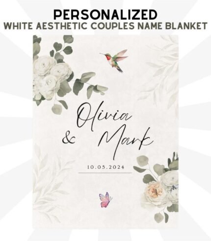 White Aesthetic Couples Anniversary Blanket