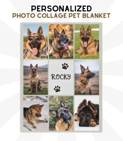 Dog Photo Collage Blanket