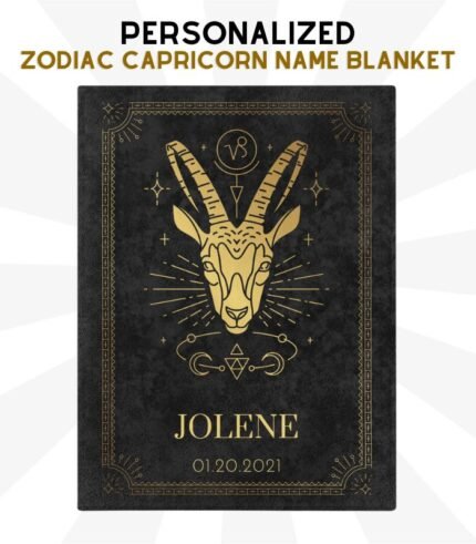 Personalized Capricorn Blanket with Name and Birthdate