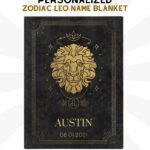 Personalized Leo Blanket with Name and Birthdate