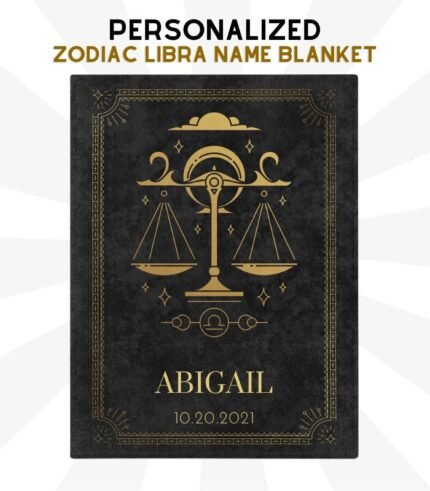 Personalized Libra Blanket with Name and Birthdate