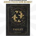 Personalized Pisces Blanket with Name and Birthdate