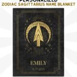 Personalized Sagittarius Blanket with Name and Birthdate