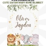 Cute Safari Animals Baby Blanket