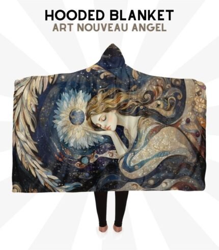 Art Nouveau Angel Hoodie Blanket