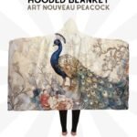Art Nouveau Peacock Hoodie Blanket