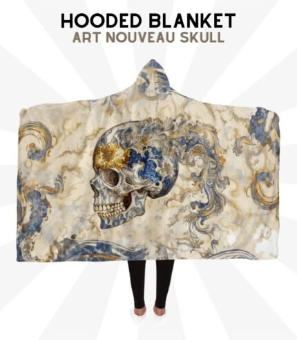 Art Nouveau Skull Hoodie Blanket